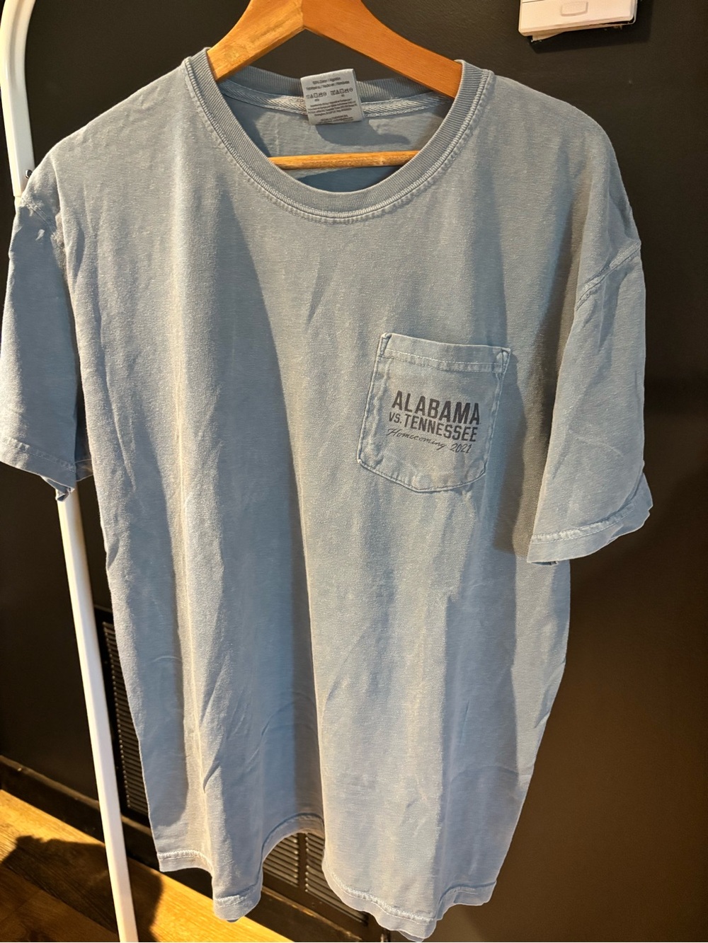 Vintage Alabama vs. Tennessee Pocket T-Shirt - Light Blue (2021)